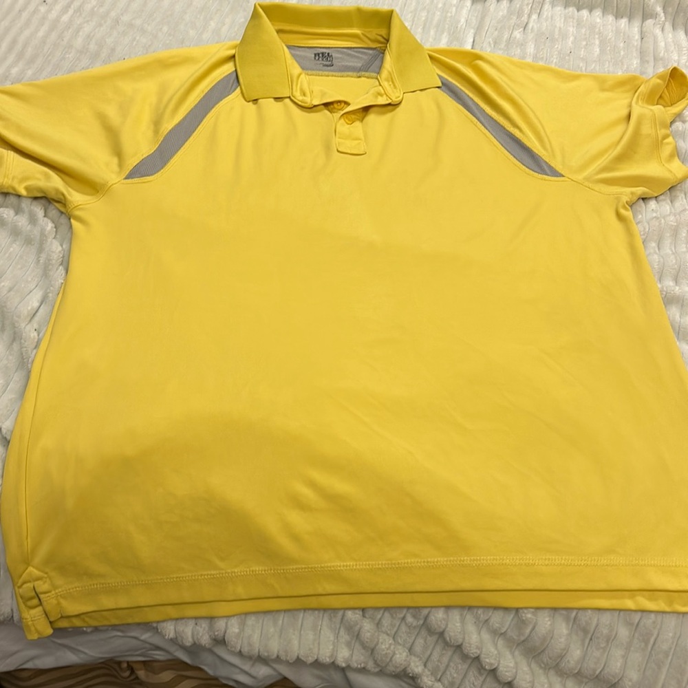 Rec tech yellow and gray polo shirt size large
